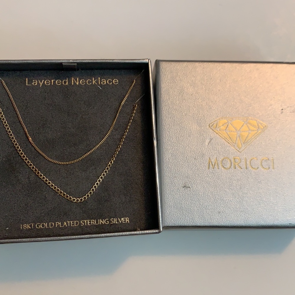 18k gold plated layered necklace